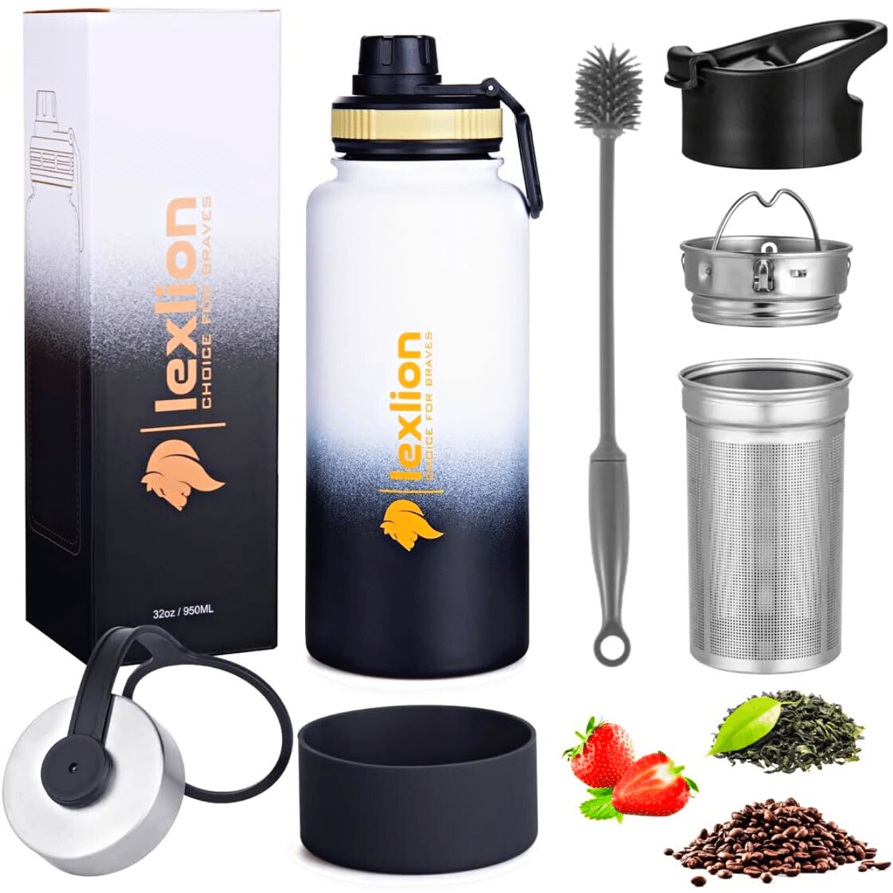 MIRA 18oz Insulated Tea Infuser Bottle, Stainless Steel Travel